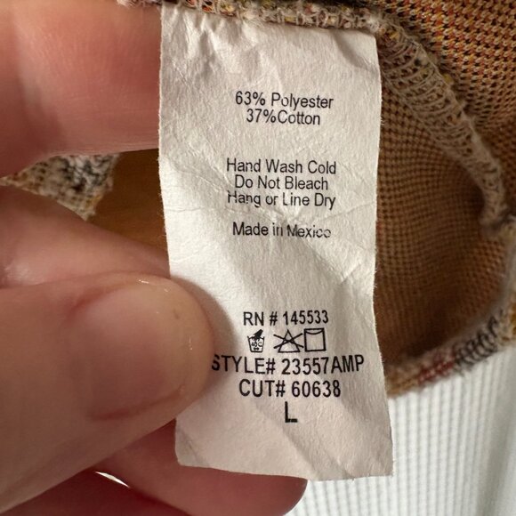 Anthropologie W5 geometric-print 3/4-sleeve mockneck top women's size large - Picture 3 of 5